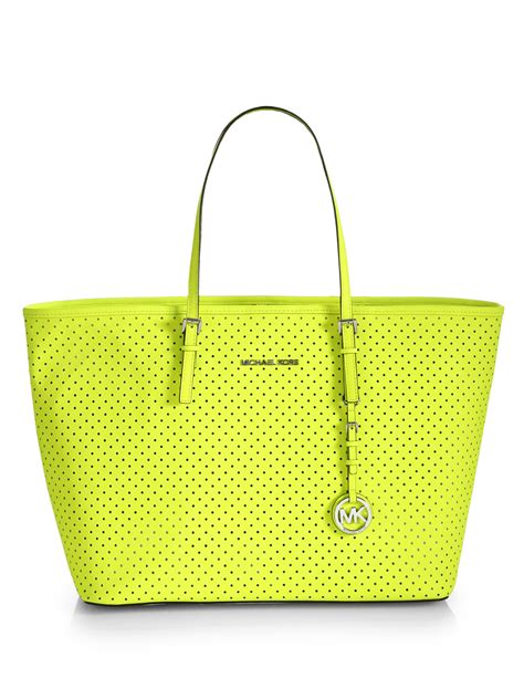 neon yellow michael kors bag|michael kors yellow tote bag.